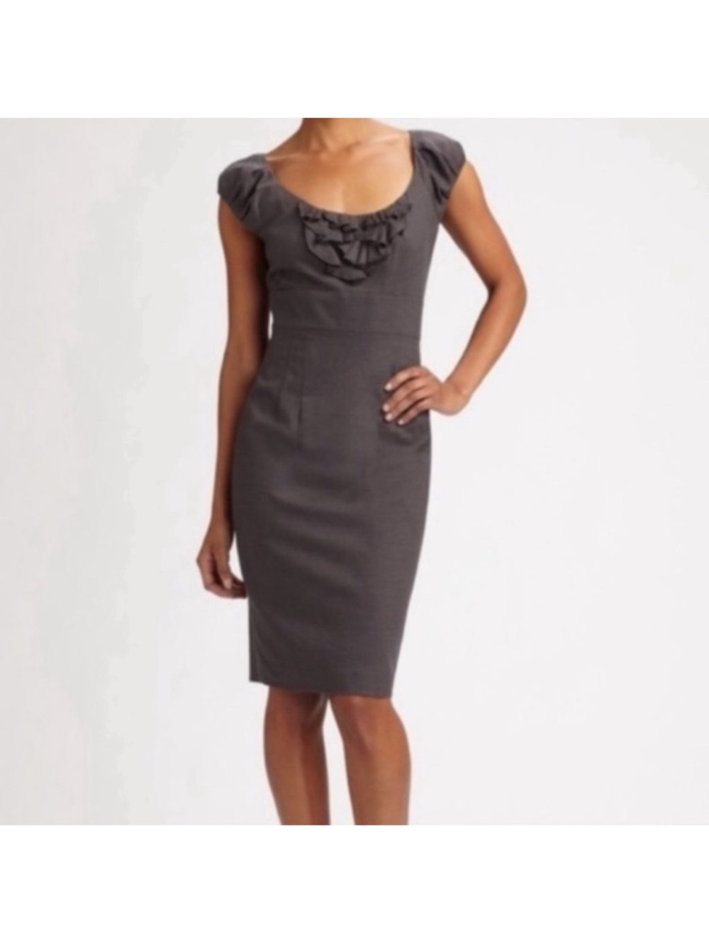 Rebecca Taylor short sleeve grey minimalist contemporary modern glam dress size8